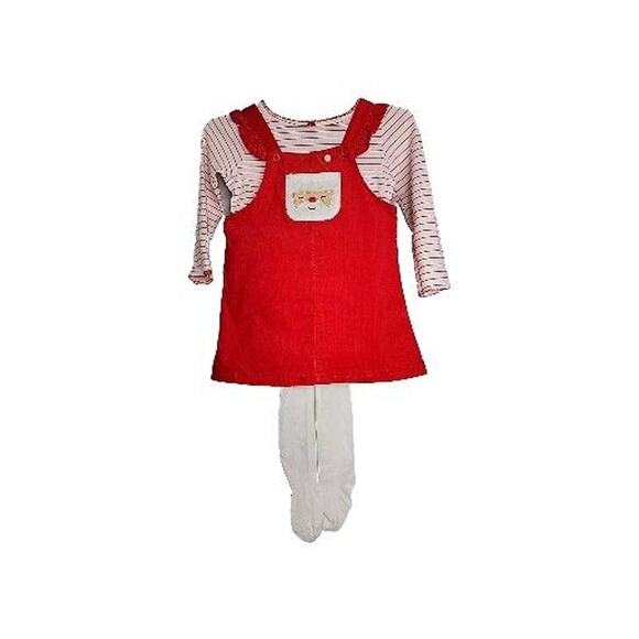 Carter's Girl Dress Jumper Outfit Holiday Christmas Santa 2 Piece Size 24M NWOT - Picture 1 of 6